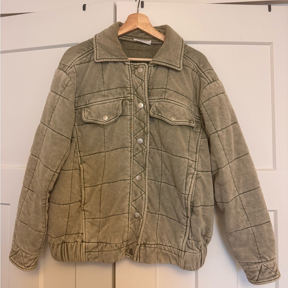 Darling Olive Green Button-Up Jacket